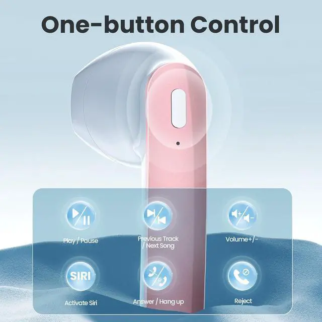 Alt view image 6 of 6 - KEHIPI Wireless Earbuds, Bluetooth 5.3 Headphones Ear buds with 50Hrs Battery Life Deep Bass Earphones with Wireless Charging Case & LED Power Display Waterproof Microphone Headset for TV Tablet Phone