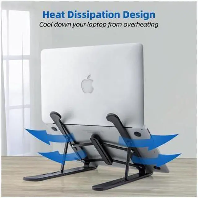 Alt view image 7 of 7 - KEHIPI Laptop Stand, Computer Stand for Laptop, Aluminium Laptop Riser, Ergonomic Laptop Holder Compatible with MacBook Air Pro, Dell XPS, More 10-17 Inch Laptops Work from Home-Sliver Black