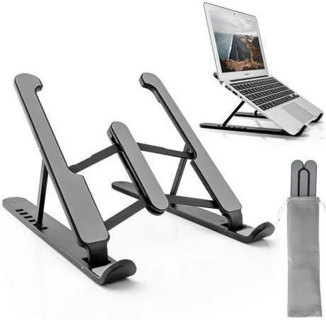 Main image of KEHIPI Laptop Stand, Computer Stand for Laptop, Aluminium Laptop Riser, Ergonomic Laptop Holder Compatible with MacBook Air Pro, Dell XPS, More 10-17 Inch Laptops Work from Home-Sliver Black