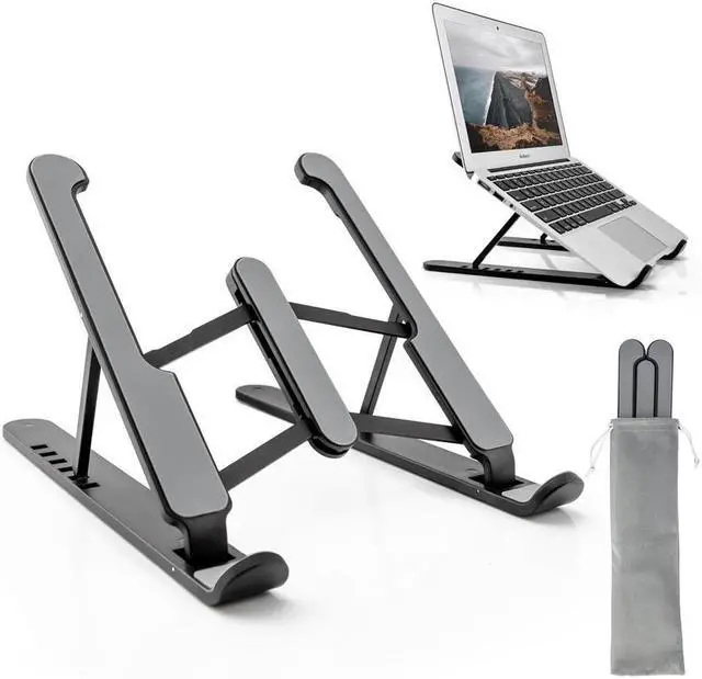 Main image of KEHIPI Laptop Stand, Computer Stand for Laptop, Aluminium Laptop Riser, Ergonomic Laptop Holder Compatible with MacBook Air Pro, Dell XPS, More 10-17 Inch Laptops Work from Home-Sliver Black
