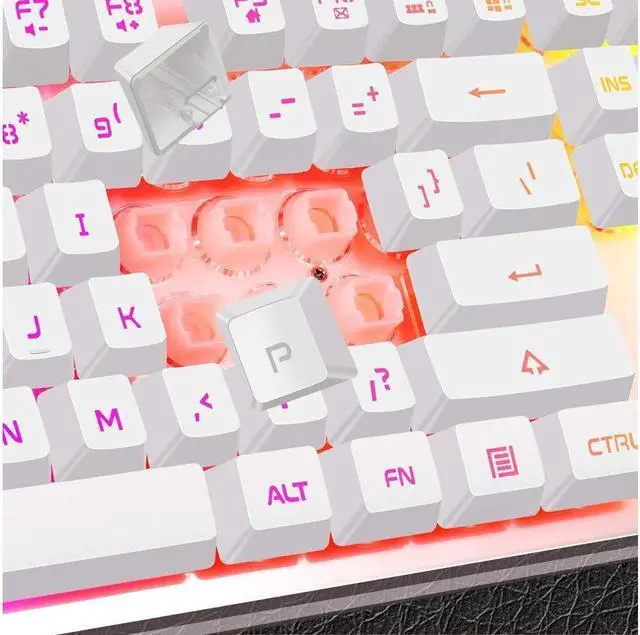 Alt view image 4 of 7 - KEHIPI Game keyboard and mouse combination, K1 LED rainbow backlight keyboard, with 104 key computer game keyboard, suitable for PC / laptop