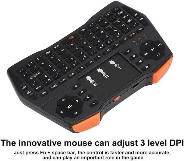 Alt view image 4 of 7 - KEHIPI Mini Computer Keyboard i8 2.4G Wireless Keyboard W/Touchpad Portable Keyboard W/Remote Control Compatible with Laptop/PC/Tablets/Windows/Mac/TV/Xbox/PS3/Raspberry Business Black
