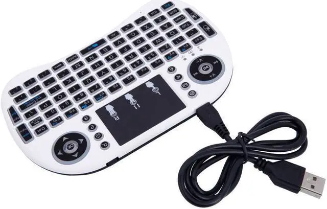 Alt view image 4 of 7 - KEHIPI Mini Computer Keyboard i8 2.4G Wireless Keyboard W/Touchpad Portable Keyboard W/Remote Control Compatible with Laptop/PC/Tablets/Windows/Mac/TV/Xbox/PS3/Raspberry White