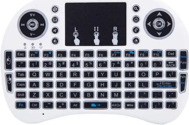 Alt view image 3 of 7 - KEHIPI Mini Computer Keyboard i8 2.4G Wireless Keyboard W/Touchpad Portable Keyboard W/Remote Control Compatible with Laptop/PC/Tablets/Windows/Mac/TV/Xbox/PS3/Raspberry White