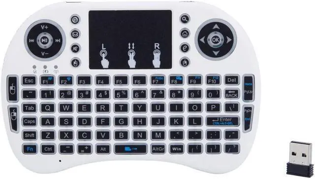 Main image of KEHIPI Mini Computer Keyboard i8 2.4G Wireless Keyboard W/Touchpad Portable Keyboard W/Remote Control Compatible with Laptop/PC/Tablets/Windows/Mac/TV/Xbox/PS3/Raspberry White