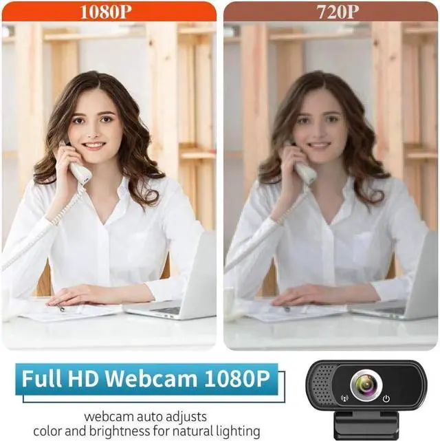 Alt view image 5 of 7 - KEHIPI Webcam HD 1080P,Webcam with Microphone, USB Desktop Laptop Camera with 110 Degree Widescreen,Stream Webcam for Calling, Recording,Conferencing, Gaming,Webcam with Privacy Shutter and Tripod