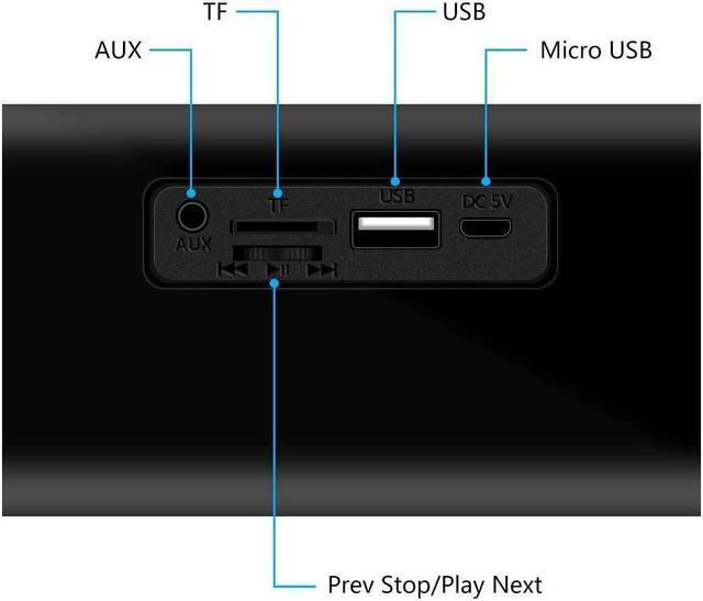 Alt view image 5 of 6 - KEHIPI Computer Speaker, 20W Bluetooth Computer Speaker Built-in Dual Subwoofer, Stereo USB Powered Sound Bar Speaker for Computer Laptop Smartphone Tablet Game Console, Aux Connection