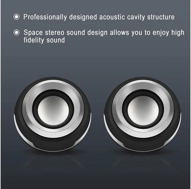 Alt view image 4 of 6 - KEHIPI Stereo Computer Speaker, USB Powered Speaker with Sound, Loud Volume and Enhanced Bass, PC Speaker for Laptop Desktop Computer Cellphones and More