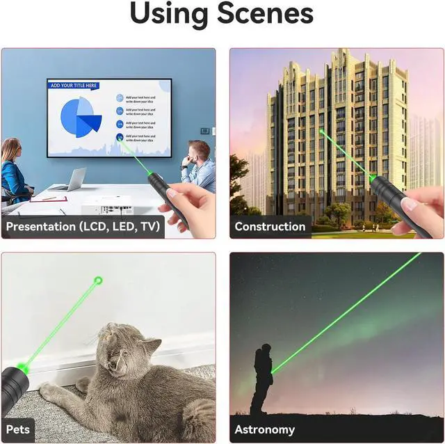 Alt view image 6 of 6 - KEHIPI Rechargeable Green Laser Pointer high Power, Long Range Laser Beam Pen, Strong Laser Pointer for TV LED LCD Screen, Green Laser Light for Dogs Cats Outdoor Hunting Meeting Teaching-Black