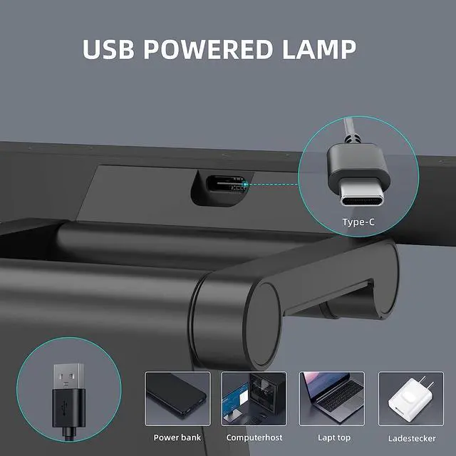 Alt view image 5 of 7 - KEHIPI Curved Monitor Light Bar for Curved Monitor,E-Reading LED Monitor Light with 3 Color Temperature Modes Stepless Dimming,Monitor Lamp with USB Powered for Work and Office