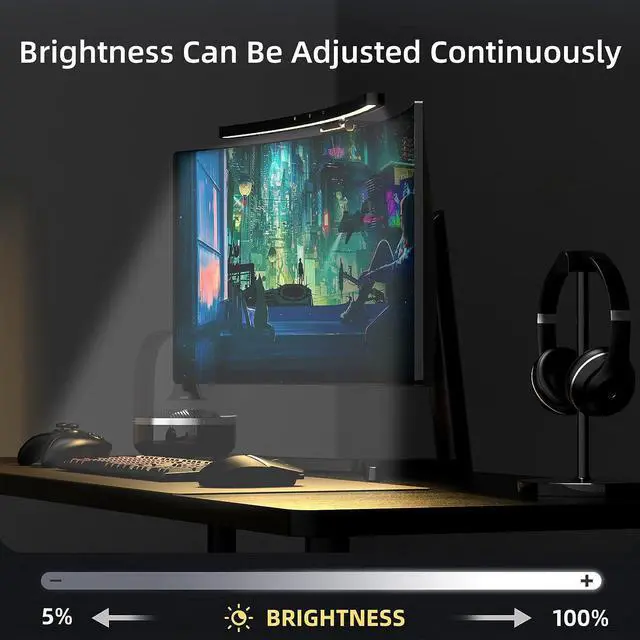 Alt view image 4 of 7 - KEHIPI Curved Monitor Light Bar for Curved Monitor,E-Reading LED Monitor Light with 3 Color Temperature Modes Stepless Dimming,Monitor Lamp with USB Powered for Work and Office