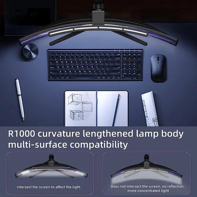 Alt view image 6 of 7 - KEHIPI Curved Monitor Light Bar for Curved Monitor,Monitor Lights with Wireless Remote Control,Computer Light with Stepless Dimming,Monitor Lamp Carry 3 Modes RGB Backlight for Gaming