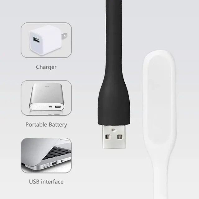 Alt view image 6 of 7 - KEHIPI USB LED Light Lamp for Power Bank, Portable Eye Care Mini Night Light with Flexible Arm, USB Gooseneck Reading Lamps Book Light,Compatible for Desktop, Notebook Laptop (10-Red)
