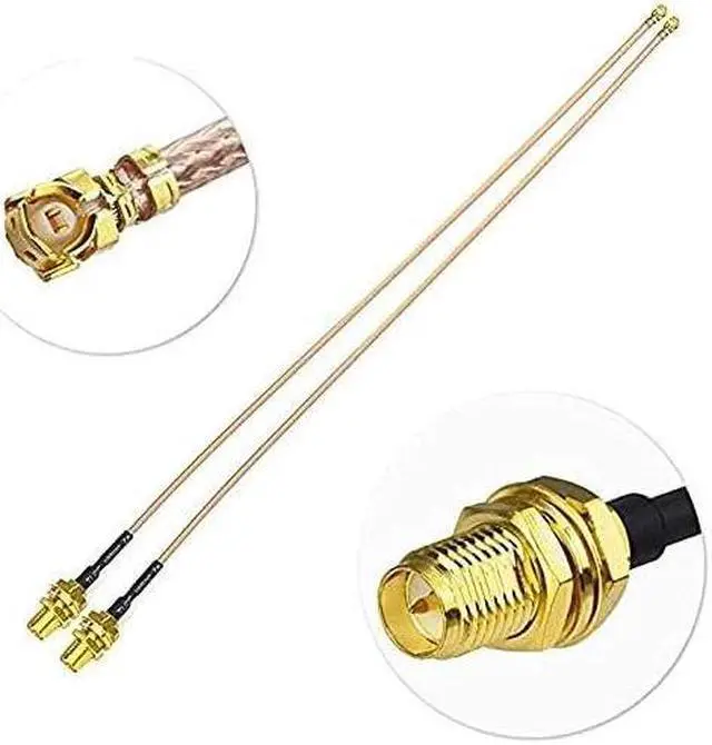 Alt view image 5 of 7 - KEHIPI Dual Band WiFi Antenna 2.4GHz 5GHz 5.8GHz 3dBi MIMO RP-SMA Male (2-Pack) + 2 x 12 inch u.fl to Rp-SMA Cable for WiFi Router Wireless Mini PCI Express PCIE Network Card Adapter