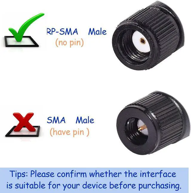 Alt view image 3 of 7 - KEHIPI Dual Band WiFi 2.4GHz 5GHz 5.8GHz 3dBi MIMO RP-SMA Male Antenna (2-Pack) for WiFi Router Wireless Network Card USB Adapter Security IP Camera Video Surveillance Monitor