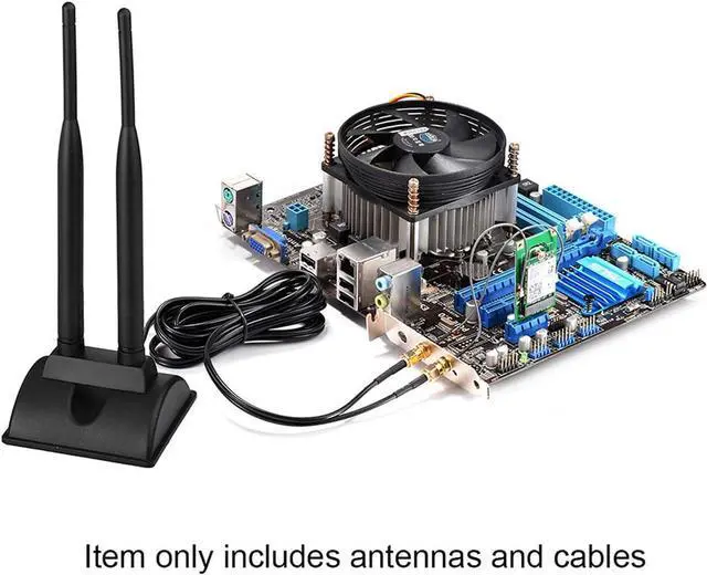 Alt view image 5 of 7 - KEHIPI 2.4GHz 5GHz Dual Band WiFi Antenna RP-SMA Male Antenna + IPEX U.FL to RP-SMA Female Cable 6 inch (2-Pack) for Mini PCIe Network Card USB WiFi Adapter Wireless Router Hotspot