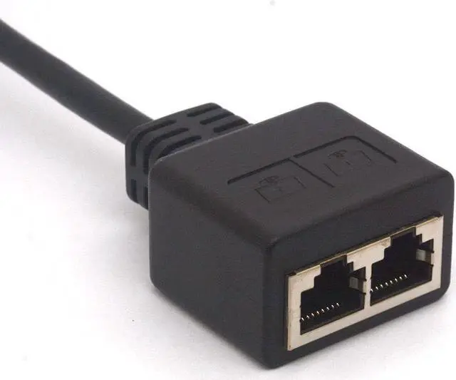 Alt view image 4 of 6 - KEHIPI RJ45 Adapter Cable RJ45 Male to Dual Female Adapter Extender Support Ethernet Cat 5/CAT 6 LAN for Switching Networks Between Two Computers