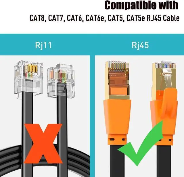 Alt view image 7 of 7 - KEHIPI RJ45 Coupler,  2 Pack Ethernet Cable Extender Inline LAN Connector Plugs for Cat5 Cat5e Cat6e Cat7 Cable, Female to Female (Black)