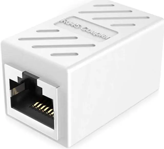Alt view image 3 of 6 - KEHIPI RJ45 Network Coupler, 2 Pack Ethernet in Line LAN Connector Plugs for Cat5 Cat5e Cat6e Cat7 Cable Extender Female to Female (White)