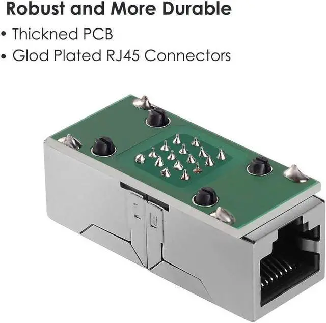 Alt view image 4 of 6 - KEHIPI RJ45 Network Coupler, 2 Pack Ethernet in Line LAN Connector Plugs for Cat5 Cat5e Cat6e Cat7 Cable Extender Female to Female (White)