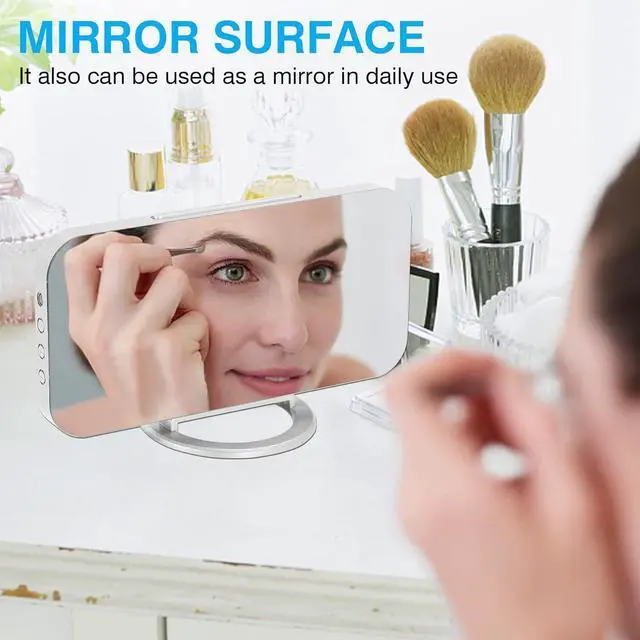 Alt view image 2 of 7 - KEHIPI Digital Alarm Clock,6" Large LED Display with Dual USB Charger Ports | Auto Dimmer Mode | Easy Snooze Function, Modern Mirror Desk Wall Clock for Bedroom Home Office for All People (White)