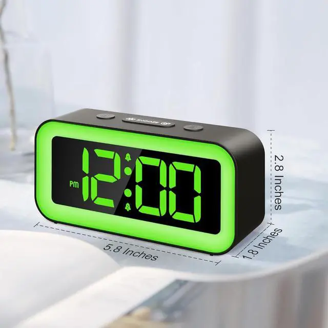 Alt view image 7 of 7 - KEHIPI Colorful Nightlight LED Digital Alarm Clock with Super Loud Dual alarm, Weekday mode, Snooze, Dimmer, USB Charging Port for Livingroom, Bedroom,Bedside, Heavy Sleeper,Adult,Kid,Teens,gift,Black