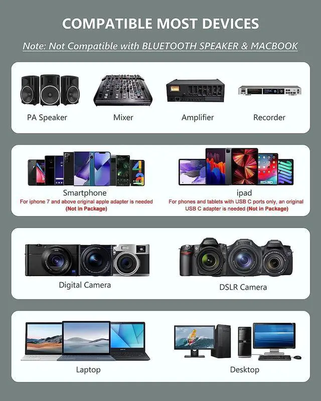 Alt view image 2 of 7 - KEHIPI Wireless Microphone System Headset Mic/Stand Mic/Lavalier Lapel Mic with Rechargeable Bodypack Transmitter & Receiver1/4" Output for iPhone,PA Speaker,DSLR Camera,Recording,Teaching,Church,Vlog