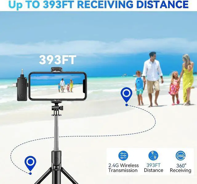 Alt view image 5 of 7 - KEHIPI 3 in 1 Mini Microphone Wireless Lavalier Microphones for iPhone, Android and Camera- 2.4G Cordless Double Mics with Noise Reduction-Professional Video Recording Lav Mic for Interview, Vlog