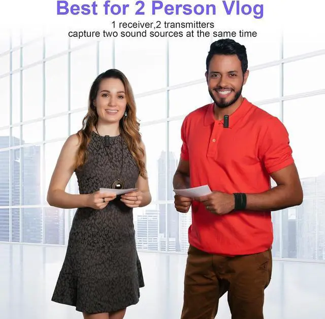 Alt view image 7 of 7 - KEHIPI 2 Pcs Wireless Lavalier Microphone for iPhone iPad with Charging Case,48H Battery Life Clip On Wireless Mic for iPad -Recording Mic for Interview Video Podcast Vlog