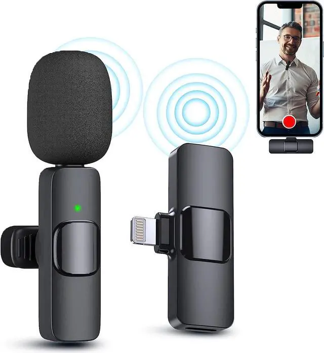 Main image of KEHIPI Wireless Mini Microphone, Microphone for iPhone iPad, Wireless Microphones, Wireless Lavalier Microphone, Professional Microphone for iPhone Video Recording, YouTube, Vlog, TikTok