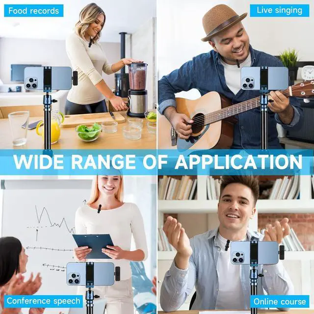 Alt view image 7 of 7 - KEHIPI Wireless Mini Microphone, Microphone for iPhone iPad, Wireless Microphones, Wireless Lavalier Microphone, Professional Microphone for iPhone Video Recording, YouTube, Vlog, TikTok