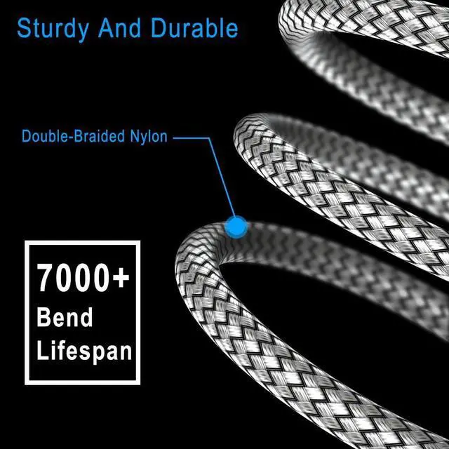 Alt view image 6 of 7 - KEHIPI USB Type C Charger Cable 6.6FT 2Pack,Nylon Charging Cord for iphone 15 Pro Max,Samsung Galaxy Z Flip,Note 20 10,S9 S10 S10E 10E S20 FE S23 S21 S22 Plus Ultra,A52 A53 A54,Google Pixel 7 6 XL