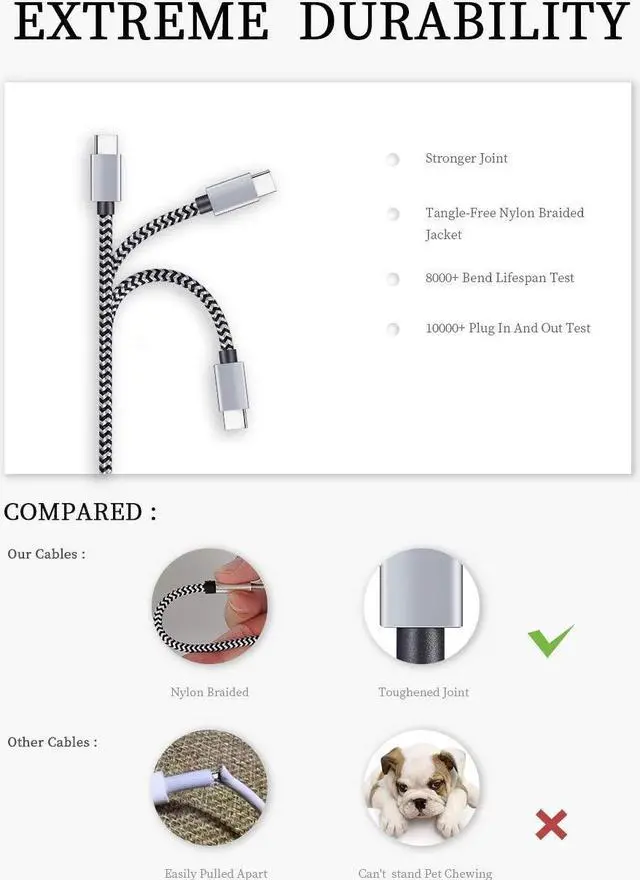 Alt view image 3 of 7 - KEHIPI USB Type C Cable Fast Charging, Tpc001 5 Pack(6Ft 3A) Braided C Charger Cables Compatible with Samsung S10e/note 9/s10/s9/s8 Plus/A80/A50/A20
