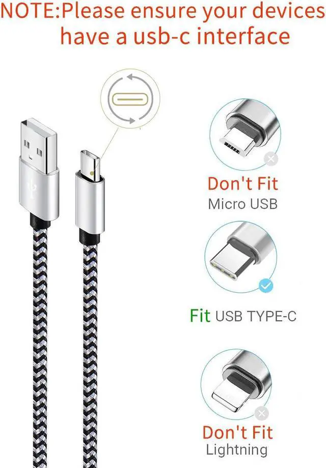 Alt view image 2 of 7 - KEHIPI USB Type C Cable Fast Charging, Tpc001 5 Pack(6Ft 3A) Braided C Charger Cables Compatible with Samsung S10e/note 9/s10/s9/s8 Plus/A80/A50/A20