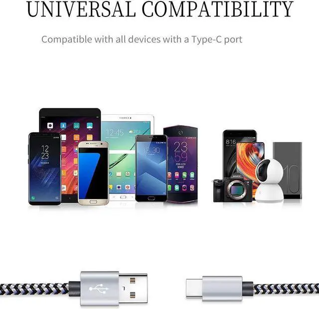 Alt view image 7 of 7 - KEHIPI USB Type C Cable Fast Charging, Tpc001 5 Pack(6Ft 3A) Braided C Charger Cables Compatible with Samsung S10e/note 9/s10/s9/s8 Plus/A80/A50/A20