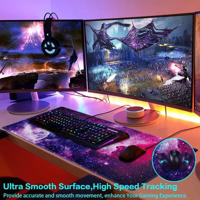 Alt view image 3 of 7 - KEHIPI Gaming Mouse Pad, Large Mouse Pad 31.5x15.7inch Big Computer Mousepad for Home Office Gaming Work