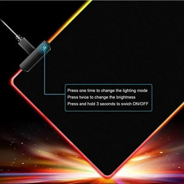 Alt view image 4 of 6 - KEHIPI RGB Mousepad Led Mouse Pad, Large Mouse Pad,Led and Big Mouse mat