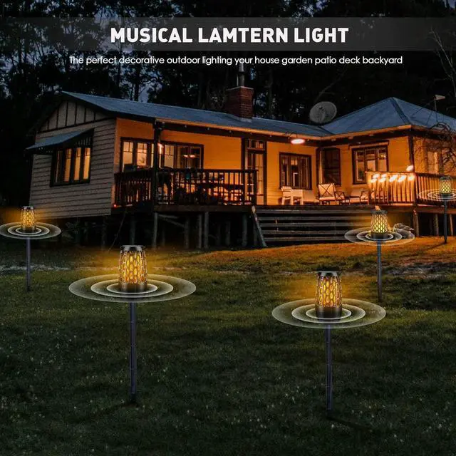 Alt view image 7 of 7 - KEHIPI Outdoor Bluetooth Speakers- 2 Pack Wireless Torch Atmosphere Waterproof Speakers with Stake & Hook, Sync Up to 100 Speakers, BT 5.3 Portable Speaker for Patio Camp Party, Gifts for Men Women