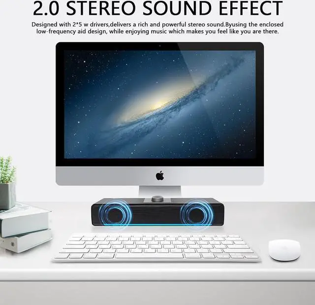 Alt view image 5 of 7 - KEHIPI Computer PC Bluetooth Gaming Soundbar Desktop Monitor Speakers HiFi Stereo Wireless with USB Powered PC Speaker for Laptop Smartphones Tablet Ipad