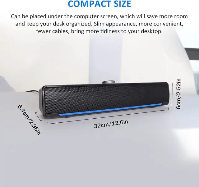 Alt view image 4 of 7 - KEHIPI Computer PC Bluetooth Gaming Soundbar Desktop Monitor Speakers HiFi Stereo Wireless with USB Powered PC Speaker for Laptop Smartphones Tablet Ipad