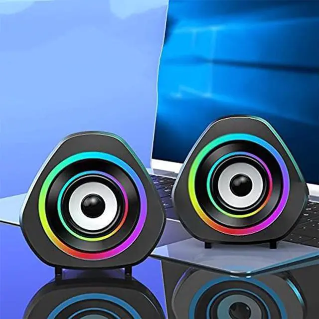 Alt view image 4 of 7 - KEHIPI Computer PC Bluetooth Speakers USB Powered 3.5mm/BT Volume & RGB Lighting Control Mini Wireless Gaming Desktops Monitor Laptops Speakers for Windows PC Tablet Smartphone Ipad