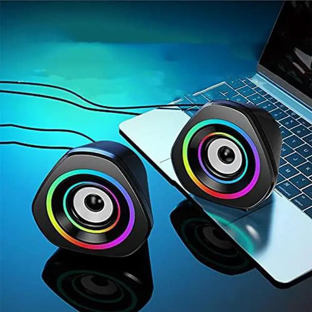 Alt view image 5 of 7 - KEHIPI Computer PC Bluetooth Speakers USB Powered 3.5mm/BT Volume & RGB Lighting Control Mini Wireless Gaming Desktops Monitor Laptops Speakers for Windows PC Tablet Smartphone Ipad