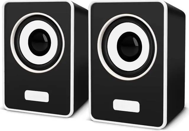 Main image of KEHIPI Computer Speakers, Phission Mini Speaker with Stereo Sound 6W USB Powered 3.5 mm AUX-in Portable Speaker for Computer, Laptop, Notebook, Desktop (Black)