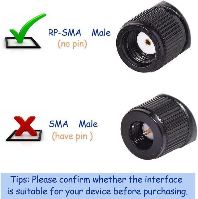 Alt view image 3 of 7 - KEHIPI Dual Band WiFi 2.4GHz 5GHz 5.8GHz 3dBi MIMO RP-SMA Male Antenna (2-Pack) for WiFi Router Wireless Network Card USB Adapter Security IP Camera Video Surveillance Monitor