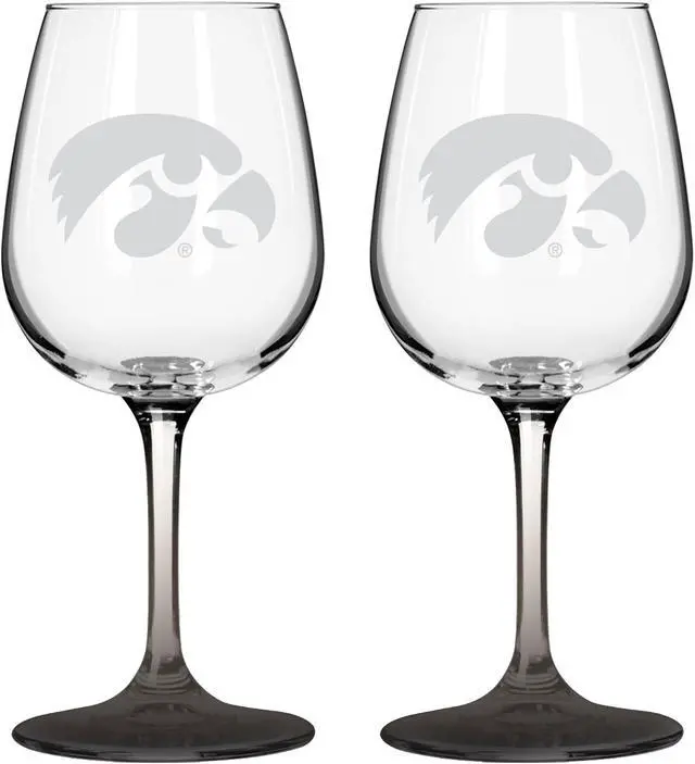Main image of Iowa Hawkeyes 12 Oz. Satin Etch Wine Glass