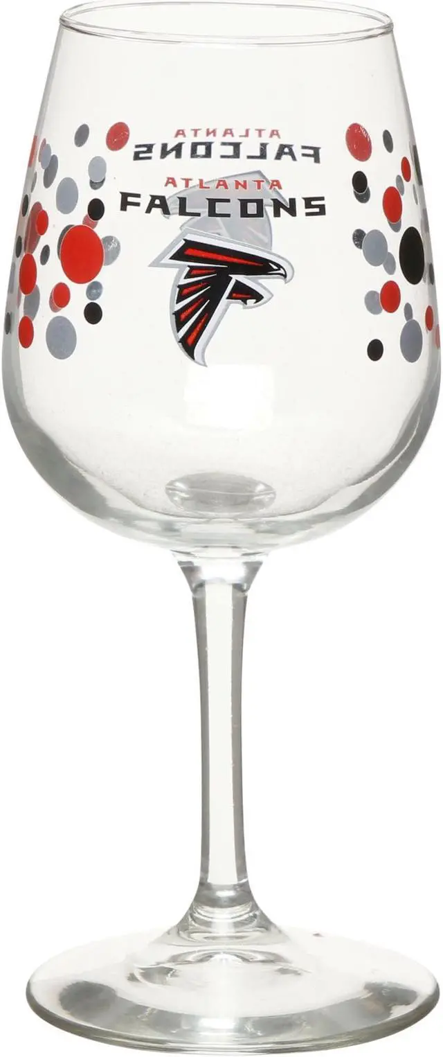 Main image of Atlanta Falcons Pokadot Wine Glass 12 Oz. 2 Pack