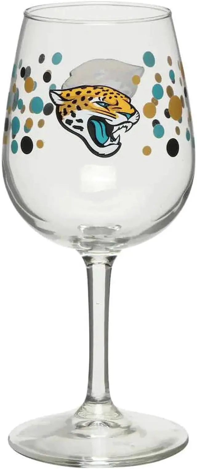 Main image of Jacksonville Jaguars Pokadot Wine Glass 12 Oz. 2 Pack