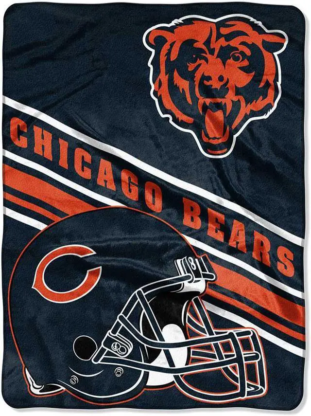Main image of Chicago Bears Slant Raschel Throw Blanket 60"x80"
