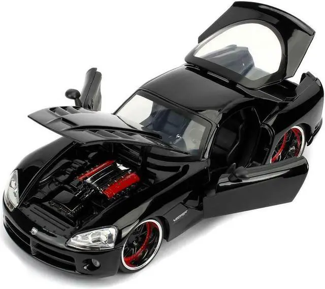 Alt view image 4 of 6 - Letty's Dodge Viper SRT 10 Black "Fast & Furious" Movie 1/24 Diecast Model Car by Jada