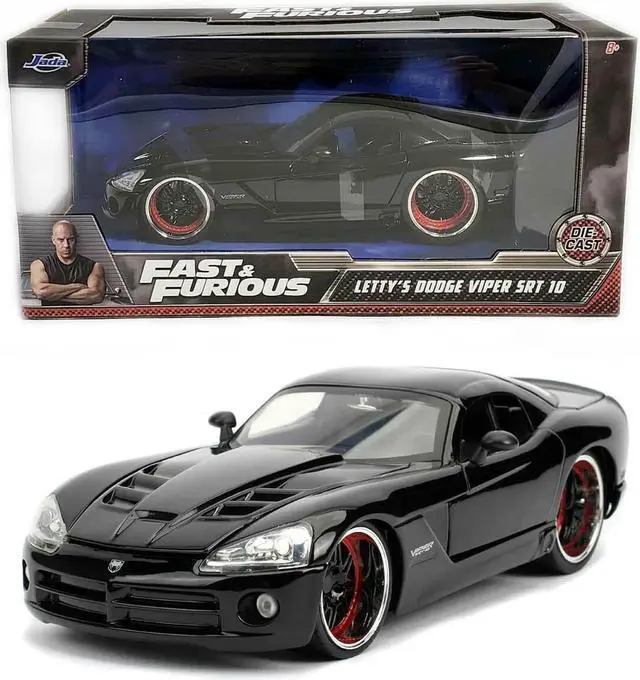 Alt view image 3 of 6 - Letty's Dodge Viper SRT 10 Black "Fast & Furious" Movie 1/24 Diecast Model Car by Jada